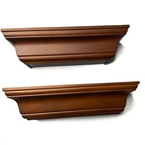 Wood Look Floating Shelves Set of 2 Shelf Lightweight Sturdy Easy Mount Shelves